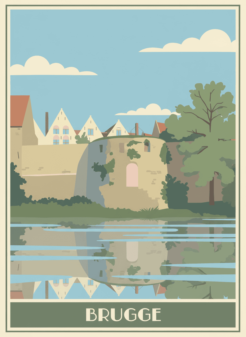 Vintage travel poster of Brugge (Bruges), Belgium — RetroRoam