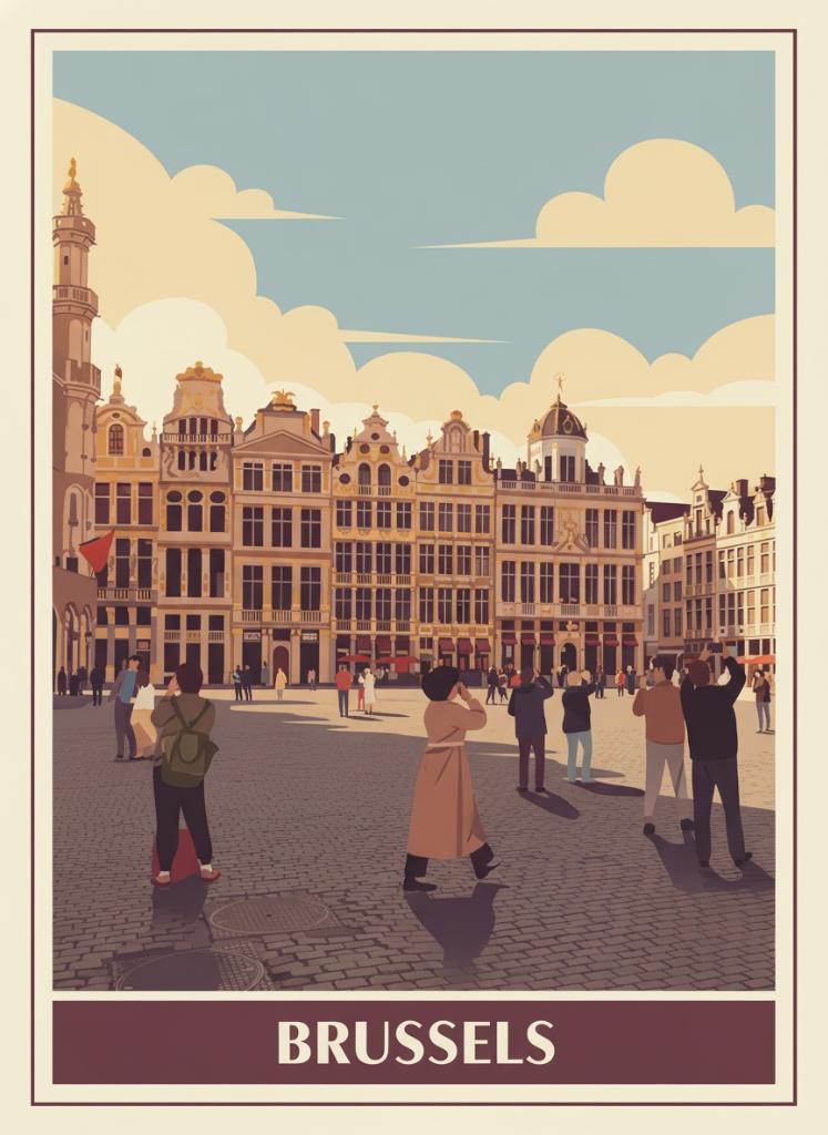 Vintage travel poster of Brussels, Belgium — RetroRoam