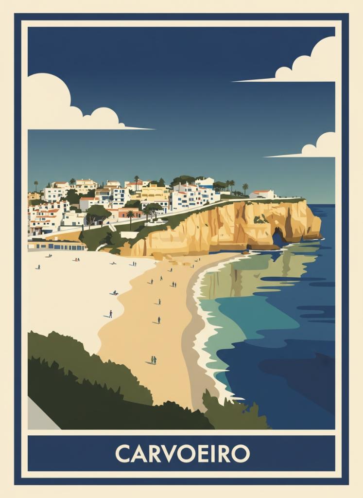 Vintage travel poster of Carvoeiro, Algarve, Portugal — RetroRoam