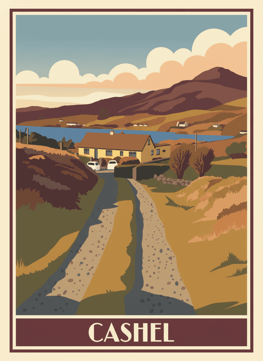 Vintage travel poster of Cashel, Ireland — RetroRoam