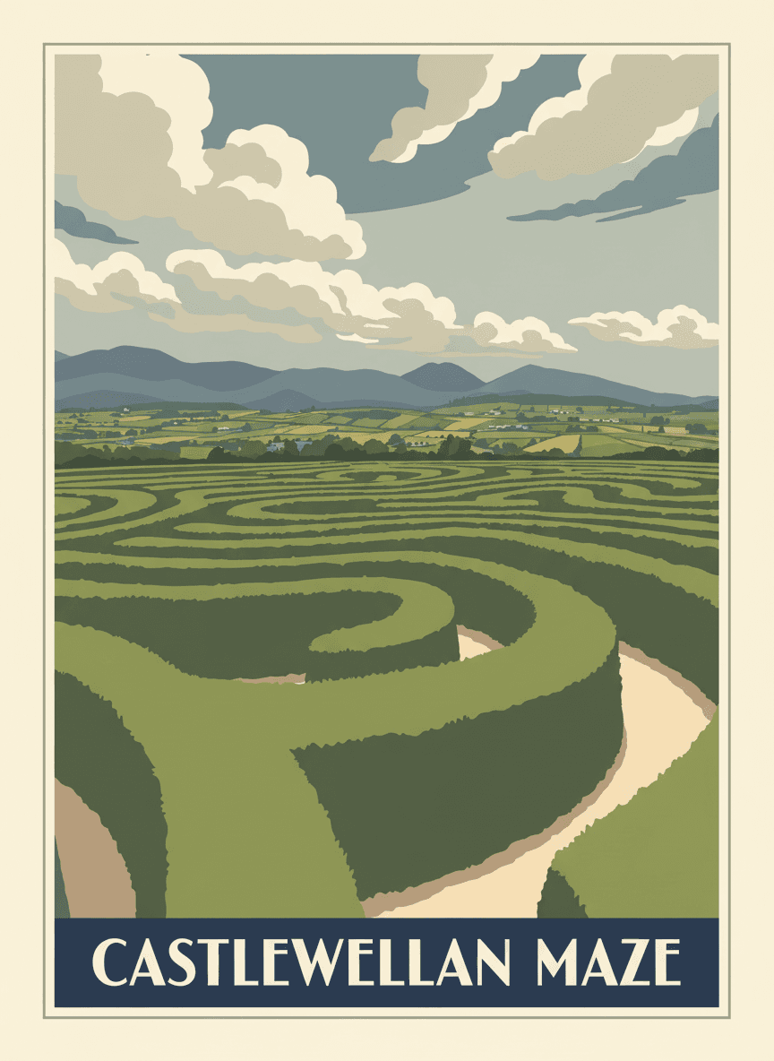 Vintage travel poster of Castlewellan, Northern Ireland — RetroRoam