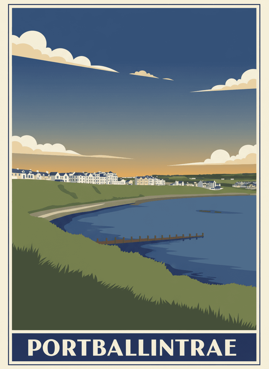 Portballintrae — Antrim coast, Northern Ireland in Midnight Blues palette