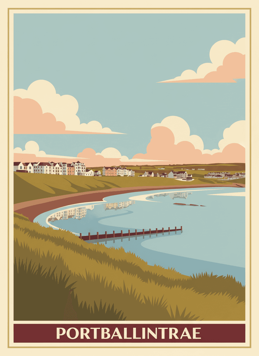Portballintrae — Antrim coast, Northern Ireland in Golden Hour palette