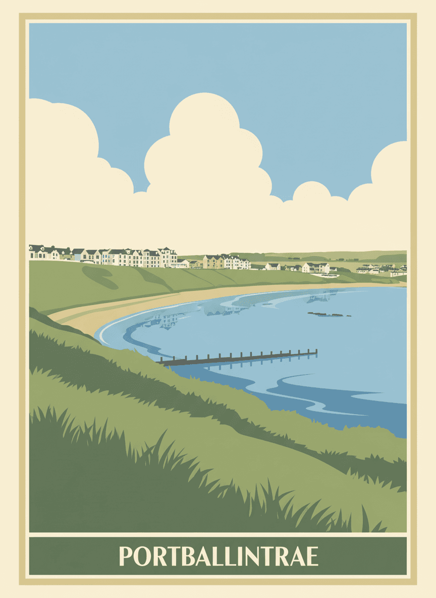 Portballintrae — Antrim coast, Northern Ireland in Springtime palette