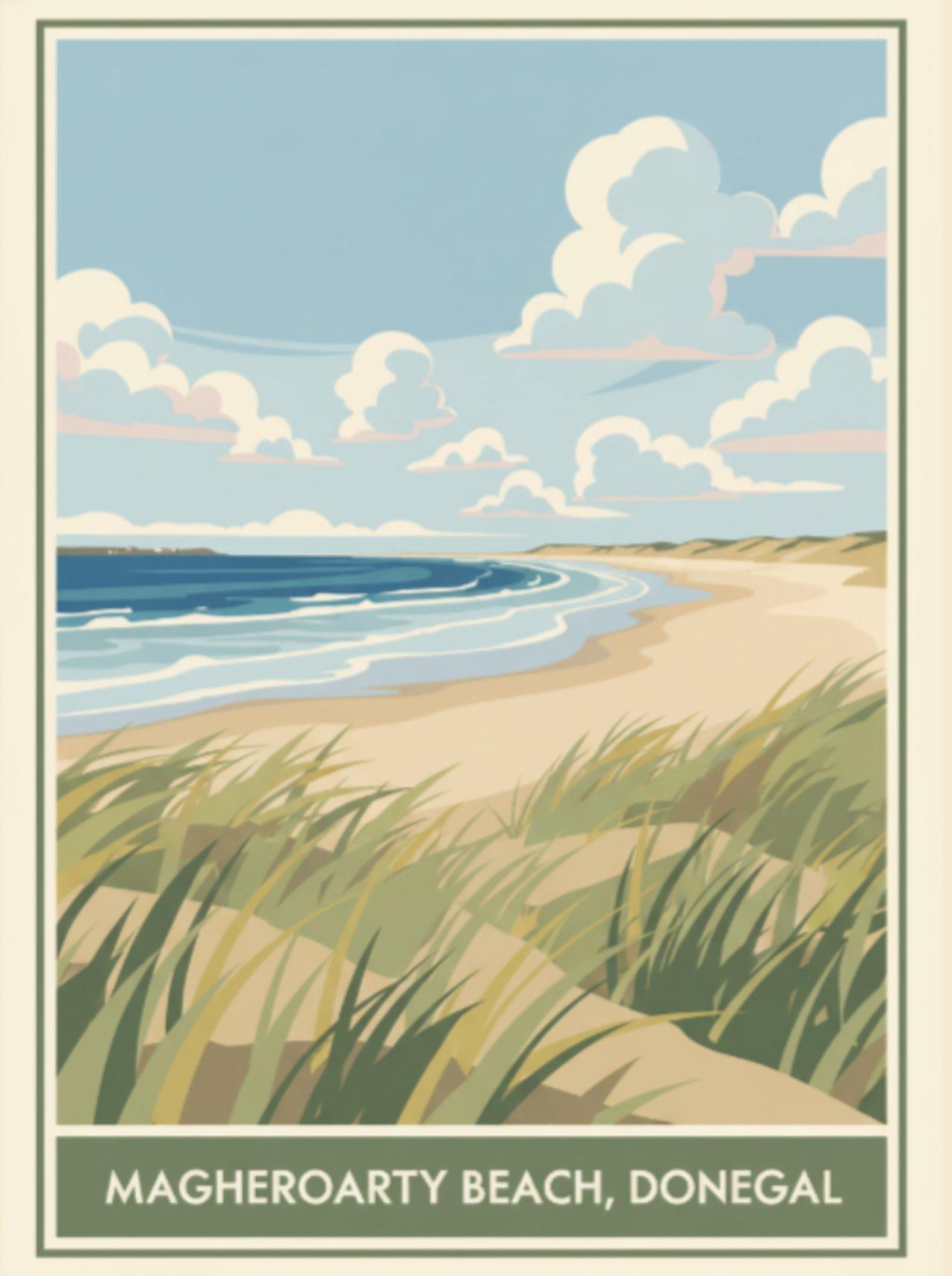 Vincent's RetroRoam print of Magheroarty Beach, Donegal