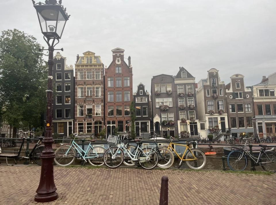 Original photo: Amsterdam canal with bicycles